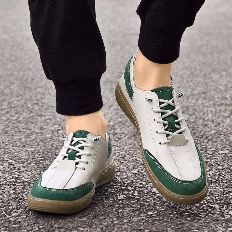Модная Высококачественная Мужская Повседневная Обувь Мужская Удобная Обувь для Ходьбы Мужская Школьная Обувь из Натуральной Кожи Модные Мужские Удобные Кроссовки