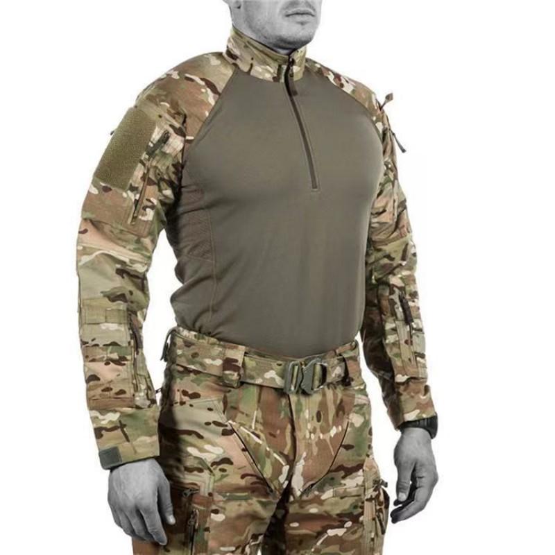Mens Camouflage Tactical Training Pants Top Set Lightweight Outdoor Hiking Combat Uniform