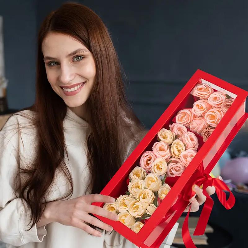 1 шт. не включает цветы Подарки на день рождения матери Цветочная подарочная коробка Принадлежности ко Дню матери 44,5x15,5x9,7 см