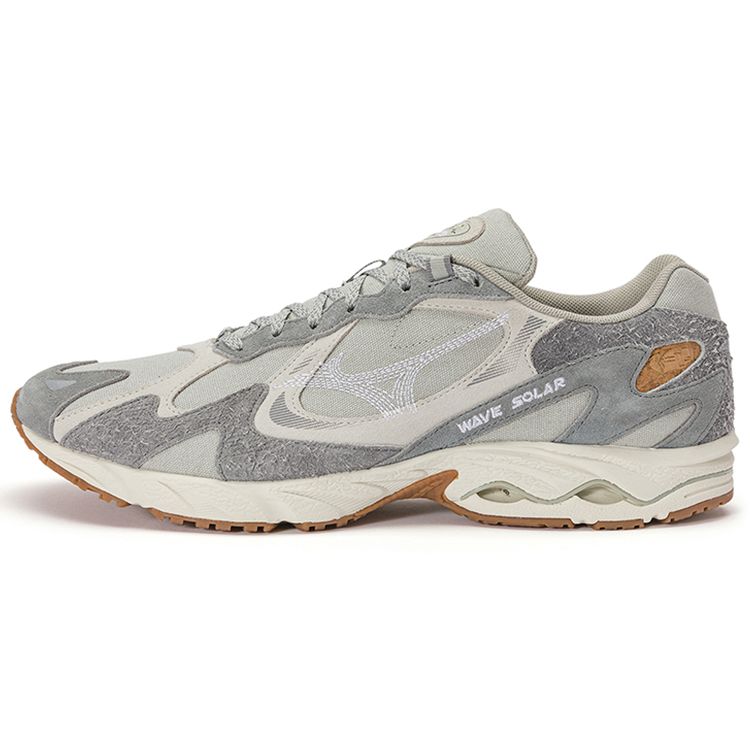 Mizuno Wave Solar Mesh Sports Lace-Up Shock Absorbing Non-Slip Wear-Resistant Breathable Low-Top Casual Shoes Unisex Casual Shoes Gray D1GH222302