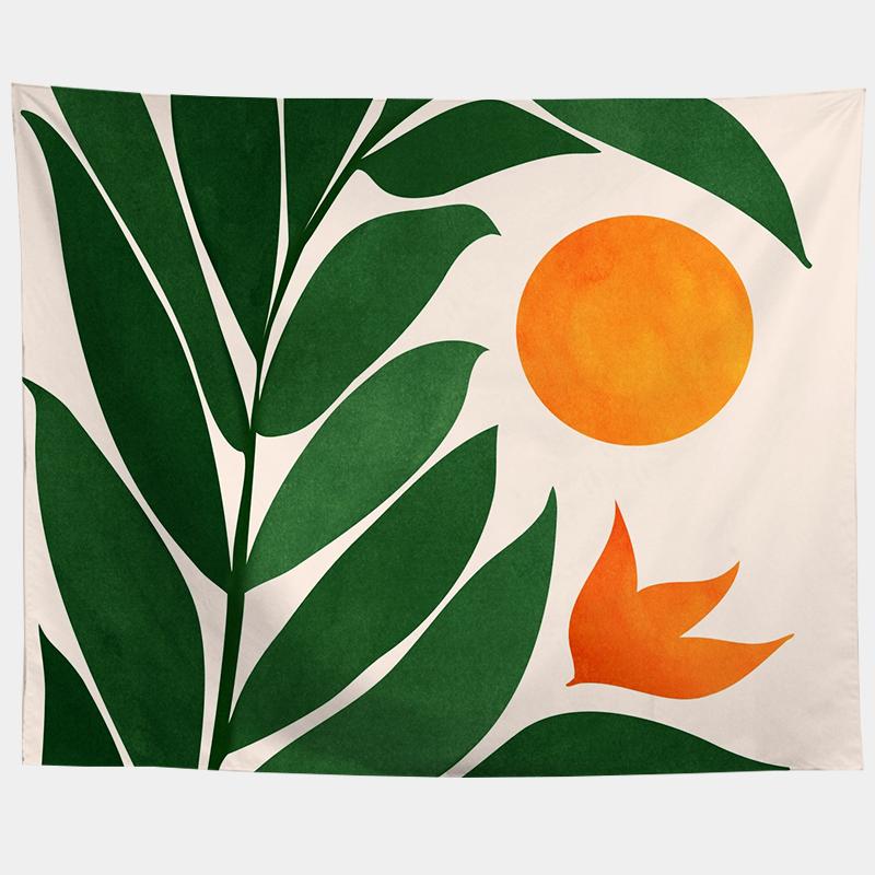 Акварель Море Закат Тропический Лес Печать Гобелен Растения Абстрактный Пейзаж Гостиная Спальня Домашний Декор