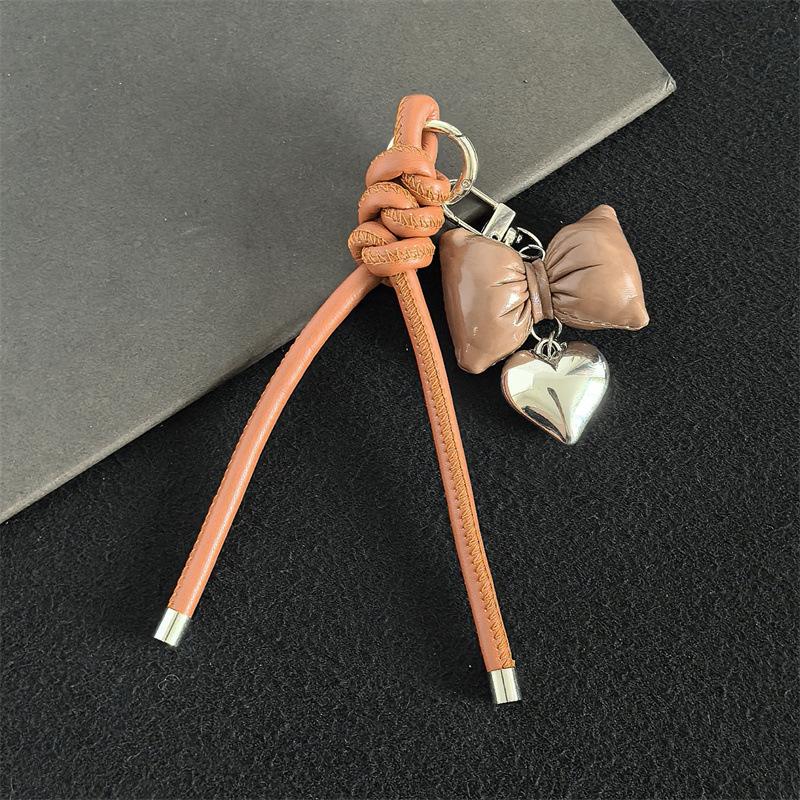 Серия Сердце Кожаный Сумка-бант Подвеска Брелок Ювелирное изделие Подарок Украшение Аксессуары