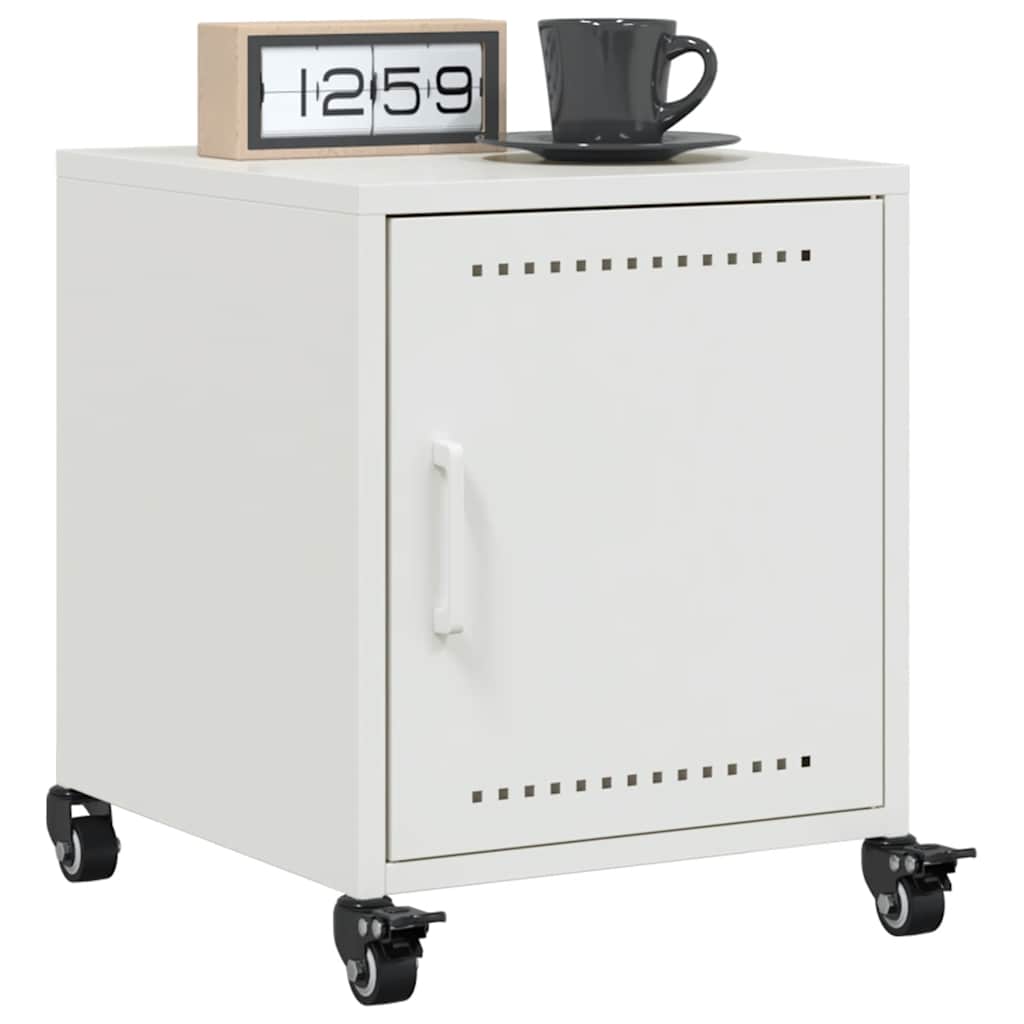 Nightstand White 36x39x43.5 cm Steel