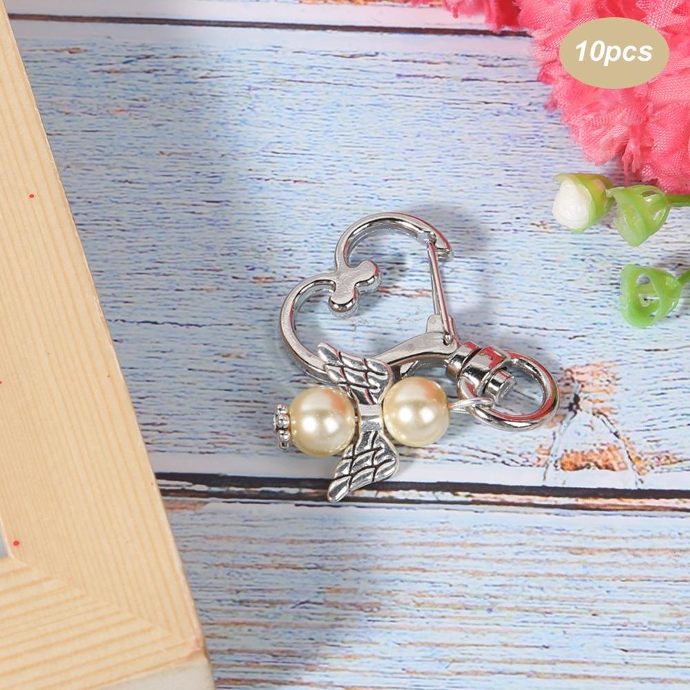 10pcs White, Pink, Blue Alloy Guardian Angel Charm Daily bag pendant and key storage decoration