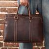 Briefcase Mad Horse Leather Men's Handbag Multi-functional Retro Business Genuine Leather Briefcase Cowhide Men's Bag