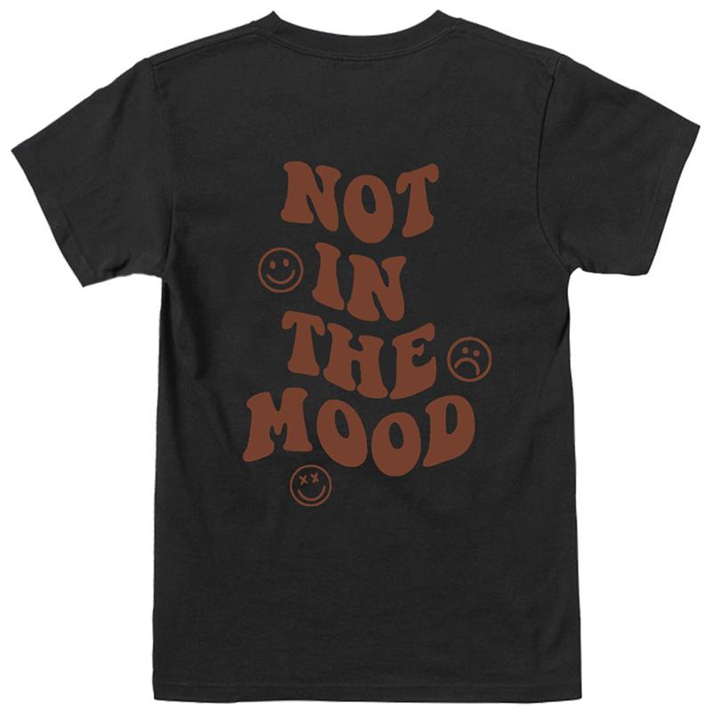 Женские футболки, рубашки «НЕ В НАСТРОЕНИИ», симпатичная рубашка со смайликом, футболка «Be Happy», модный позитивный художественный топ