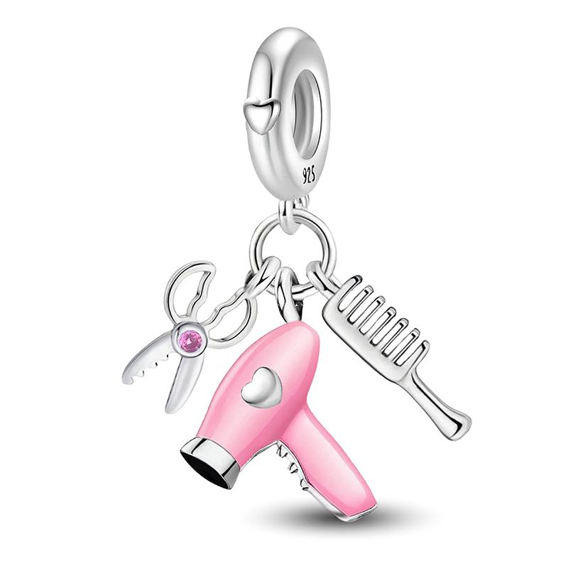 Медь Сладкий Пончик Девочка-Цветочница Розовая Серия Шармы Бусины Подходят для Оригинального Браслета Пангла Высокое Качество DIY Ювелирные Изделия