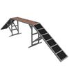 Dog Agility Ramp with Safety Bar Non-Slip Surface Weatherproof Agility Equipment up to 40 kg 335x55x60 cm Grey