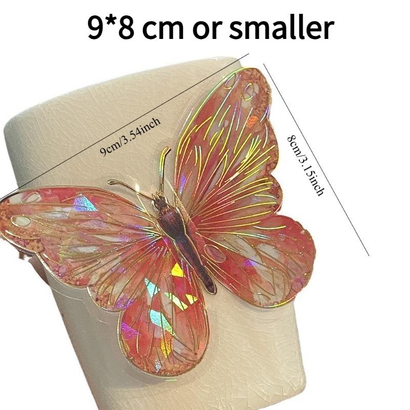 10PCS Laser Gold-Stamped Butterfly Wall Sticker 3D Exquisite PET Vintage Decorative Planner DIY Sticker Bedroom Creativity