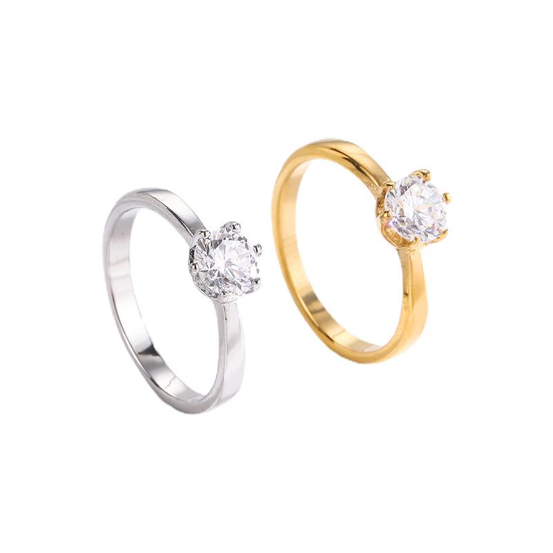Super Sparkling Large Zirconium Stainless Steel Ring - Couple Ring, Wedding Jewelry, Party Jewelry, Ring