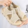 Shoes Women's 2025 Summer Breathable Sandals Platform Casual Foreign Trade Women's Shoes Wedge Heel Half Slippers Mesh Flat Sandals