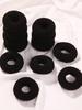 12Pcs/set Fashion Mimalist Solid Black Towel Scrunchies High Elastic Rubber Bands For Women Girls Party Hair Accessories
