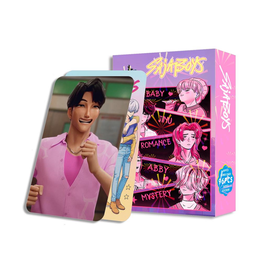 96 Двусторонних цветных фотокарточек HD с персонажами аниме, Коллекционные карточки с аниме-периферией, Наклейки и Поздравительные открытки