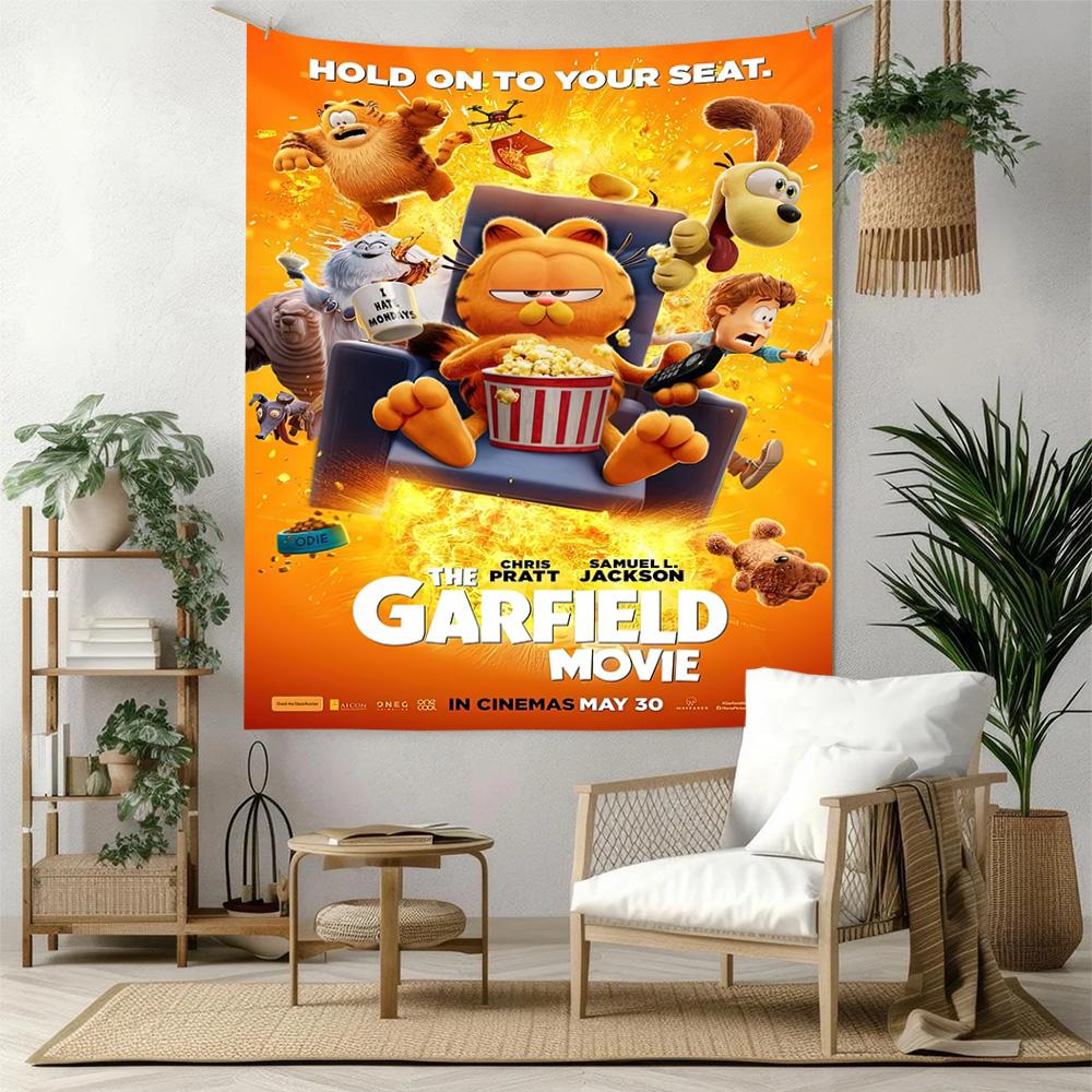 Garfield S Adventures Wall Decor Tapestry Art For Pet Memorial Birthdaywedding Party Backdrop Family Gift