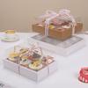 10 Sets of Kraft Paper Nine Grid Picnic Boxes 12 Grid Hotpot Takeaway Packag Box Afternoon Tea Pastry Baking Paper Cupcake Box Thickened No Pack Rope