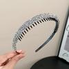 Nonslip Toothed Elastic Rhinestone Hair Hoops Glitter Trendy Hair Accessories for Women Graduation Ceremony Use