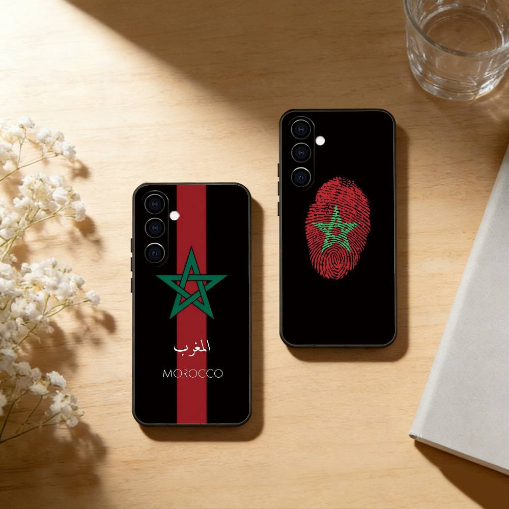 M-Maroc Morocco Flag Phone Case For Samsung Galaxy A73,A72,A71,A70,A53,A52,A51,Others Soft Black Cover