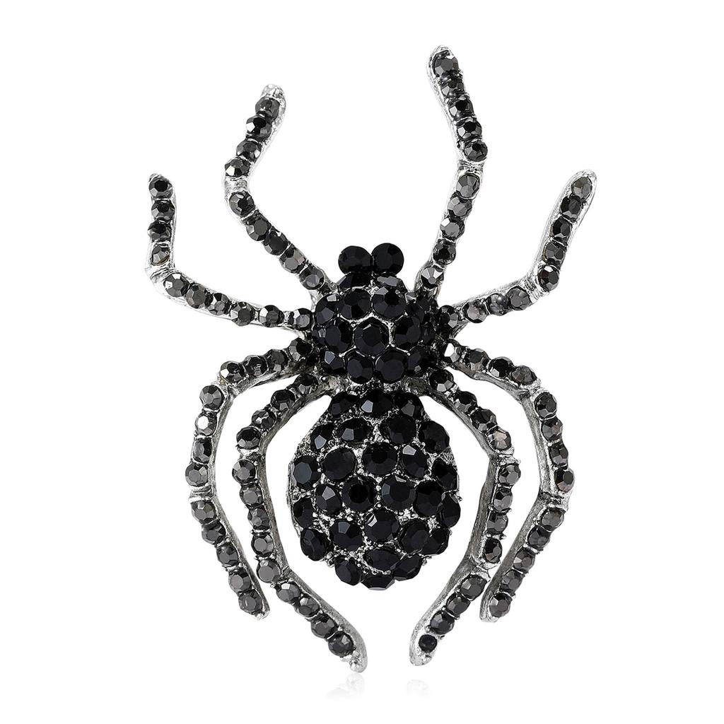 Rhinestone Spider Brooch for Women Unisex Animal Pins Insect Banquet Party Backpack Gifts Jewelry Accessories