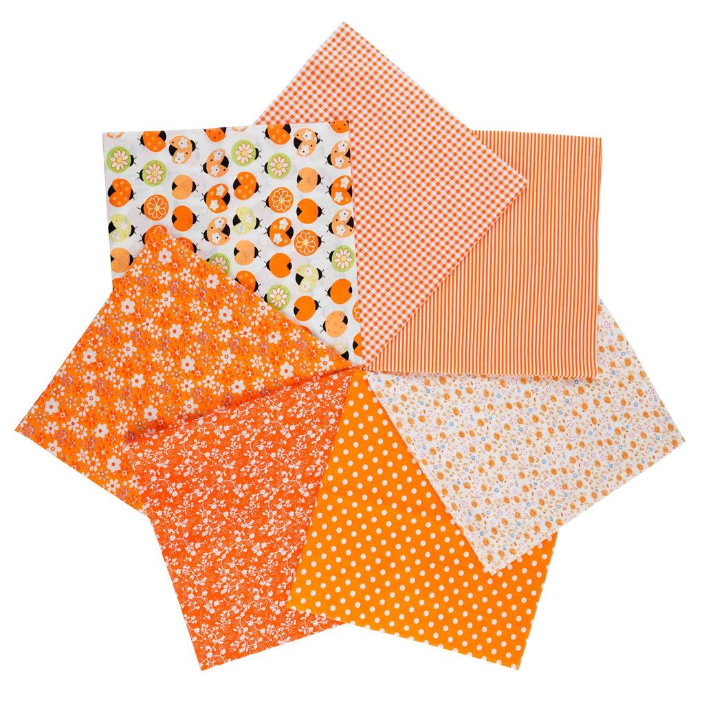 Набор хлопчатобумажной ткани 7 цветов для DIY проектов с цветочными, клетчатыми и гороховыми узорами