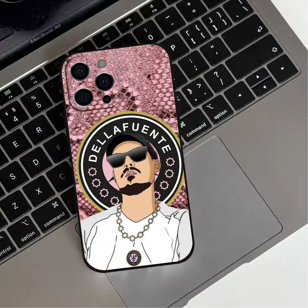 D-Dellafuente-FC Phone Case For iPhone 17,16,15,14,13,12,11 Plus,Pro Max,XS,Soft Silicone Black Cover