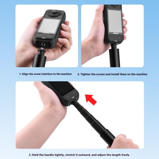 Палка для селфи Регулируемый удлинитель Очень длинная Компактный дизайн Портативный Аксессуары для палки для селфи для экшн-камеры