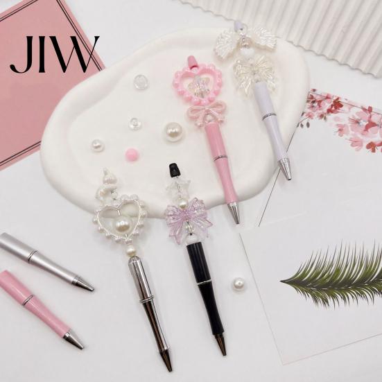 Easy Assembly Pen Making Kit Beaded Ballpoint Set, with Clear Acrylic Pens And Cute Beads, Unique Crafting Materials Smooth Writing Pens, Stylish DIY