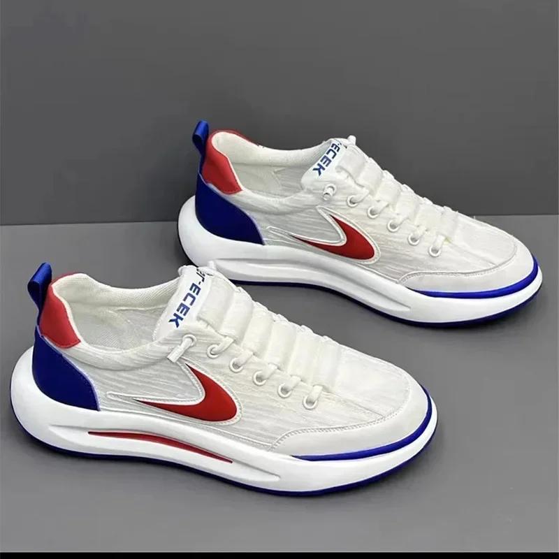 Модные новые мужские туфли, летние, дышащие, сетчатые, для спорта и отдыха, Форрест Гамп, бег, студенческие, универсальные, маленькие белые туфли