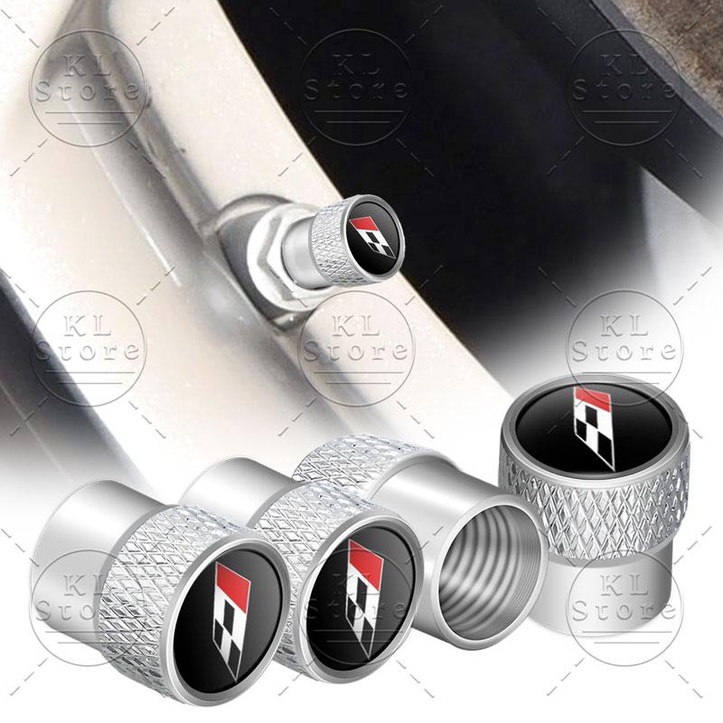lcbn4 4Pcs Car Styling Racing Flag Badge Metal Wheel Tire Valve Caps Stem Case Dust Covers For Seat  Ibiza Cupra Arosa Ateca Cordoba