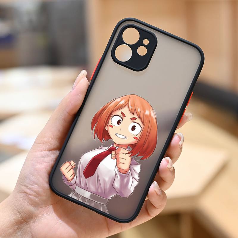 Ochaco Uraraka My Hero Academia аниме чехол для телефона матовый прозрачный для iphone 7 8 11 12 13 plus mini x xs xr pro max чехол