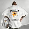 Rapper Mora Estrella's 2025 Album Features A Stylish, Retro Summer Print 100% Pure Cotton Top Suitable for Both Men and Women