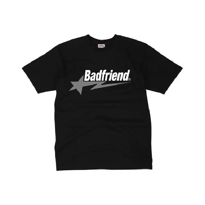Хлопковая футболка с буквенным принтом, свободные топы с принтом Badfriend, свободные топы с короткими рукавами и круглым вырезом