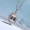 2023 New 925 Silver Emerald 5a Zircon Cut 6 * 9 Necklace Pendant Women's European and American Luxury Style Wedding Jewelry