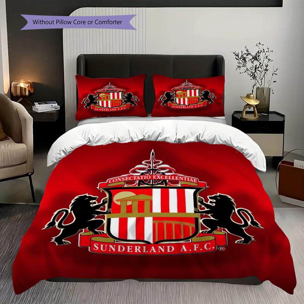 Sunderland Afc Emblem Display Bedding (1 * duvet cover + 2 * pillowcase, without core) 2D Flat Christmas birthday gift Bedding set