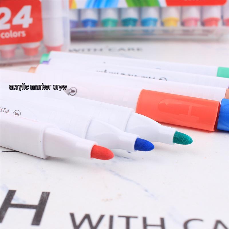 Водонепроницаемые Акриловые Маркеры для Многослойного Рисования - Детский Набор для Ткани, Керамики, Дерева, Камня и Акварельного Искусства