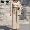 's Trendy and Fashionable Spring Collection of Large-sized Women's Wear, Long-sleeved Cardigan Two-piece Casual Wear In Apricot Color