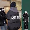 Women Black Down Jacket Coat Letter Fashion Hooded Streetwear Windproof Thicken Duck Down Feather Female Puffer Winter Outwear
