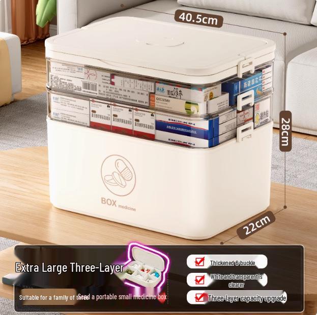 Портативный многослойный ящик для лекарств: Бытовой аварийный набор для хранения первой помощи
