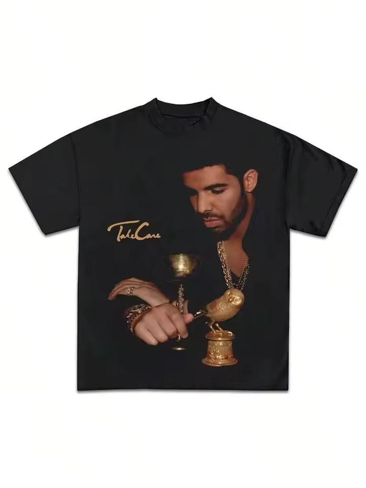 Черная футболка Drake Take Care с графическим принтом для фанатов музыки, повседневная, мягкая, 100% хлопок 220 г, с напечатанным рисунком