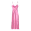 European & American Style Layered Silk Satin Spaghetti Strap Dress