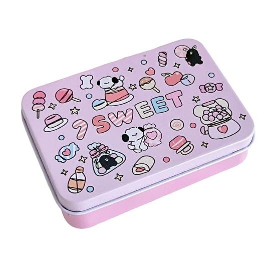 Коробка для хранения конфет, шоколада, печенья, органайзер с рисунком щенка, устойчивая к ржавчине, не деформируется