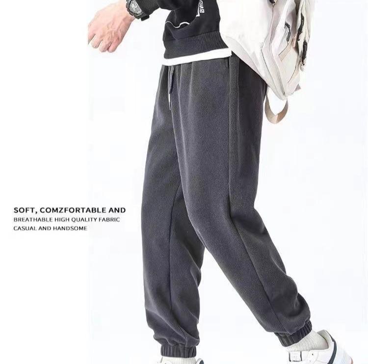 Мужские повседневные брюки из толстого вельвета с завязками на щиколотках, Сохраняющие тепло, Зимние спортивные мешковатые брюки с завязками на щиколотках, Мужские модные спортивные брюки