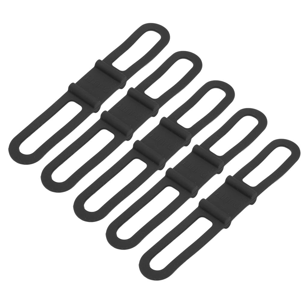DUUTI 5pcs Bike Silicone Band Cycling Flashlight Handlebar Mount Holder Multipurpose Bicycle Straps for RidingBlack