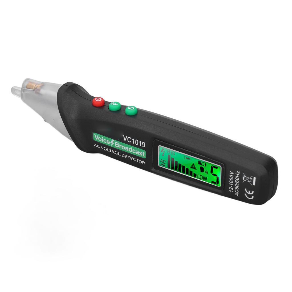 Non Contact Voltage Detector Pen AC Electrical Power Cable Tester High Accuracy Sound Light Alarm