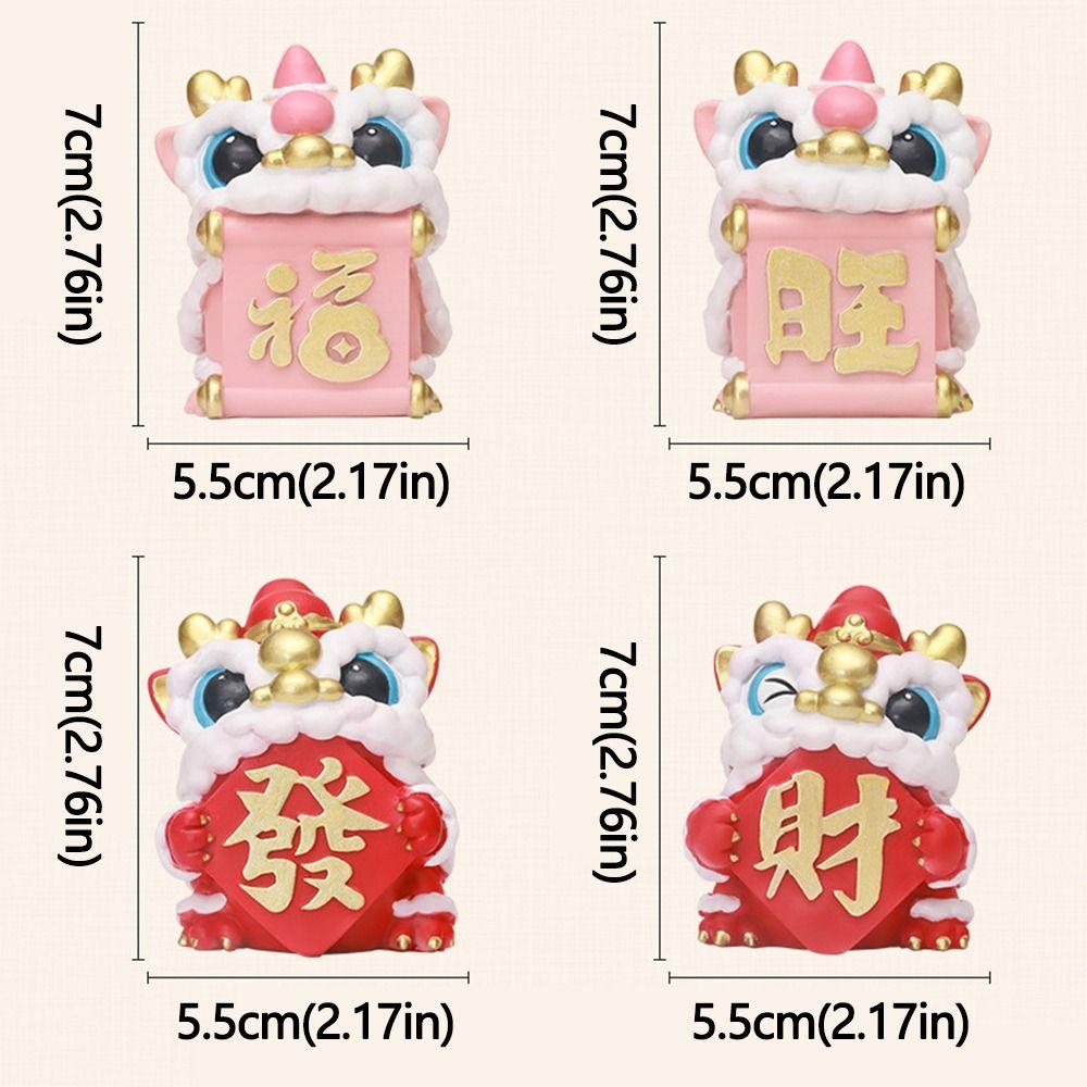 Chinese Style Cute Lion Ornament Cartoon Lucky Dancing Lion Model  Spring Festival Decor