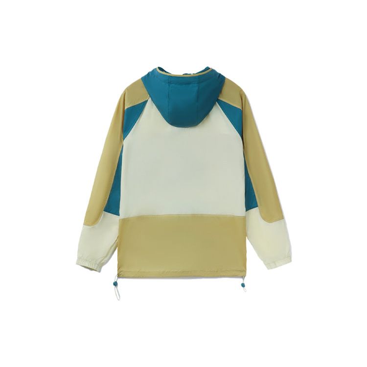 Li Ning Badfive Sports Basketball Series Logo Print Color Block Loose Sports Hoodie Jacket Men Jackets Khaki Blue AFDR371-1