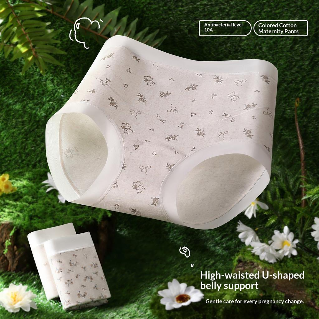 Женские весенне-осенние трусы из чистого хлопка медицинского класса 10A с антибактериальной ластовицей, с высокой посадкой и поддержкой живота, специальные трусы для беременных