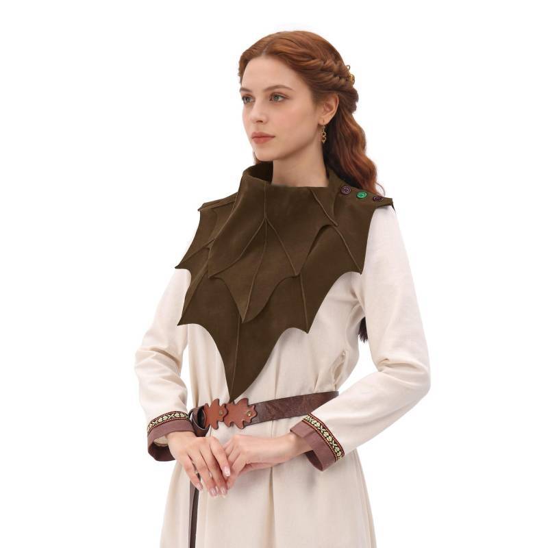 Renaissance Elf Druid Cloak With Plush Fabric For Cosplay And Halloween Costumes