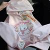 Унисекс Милый Мультяшный Розовый Худи с Вышивкой - Свободный Крой, Плюс Бархат, Осенне-Зимний Стиль