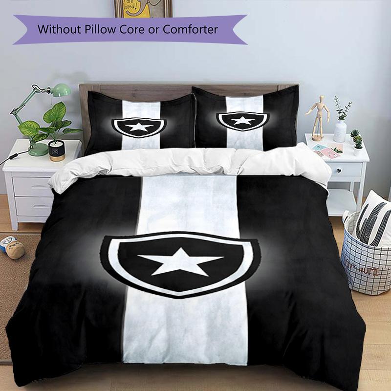 Shield With Star Emblem Printed Pattern Duvet Cover Set – includes 1 duvet cover and 2 matching pillowcases Bedroom decor Christmas gifts