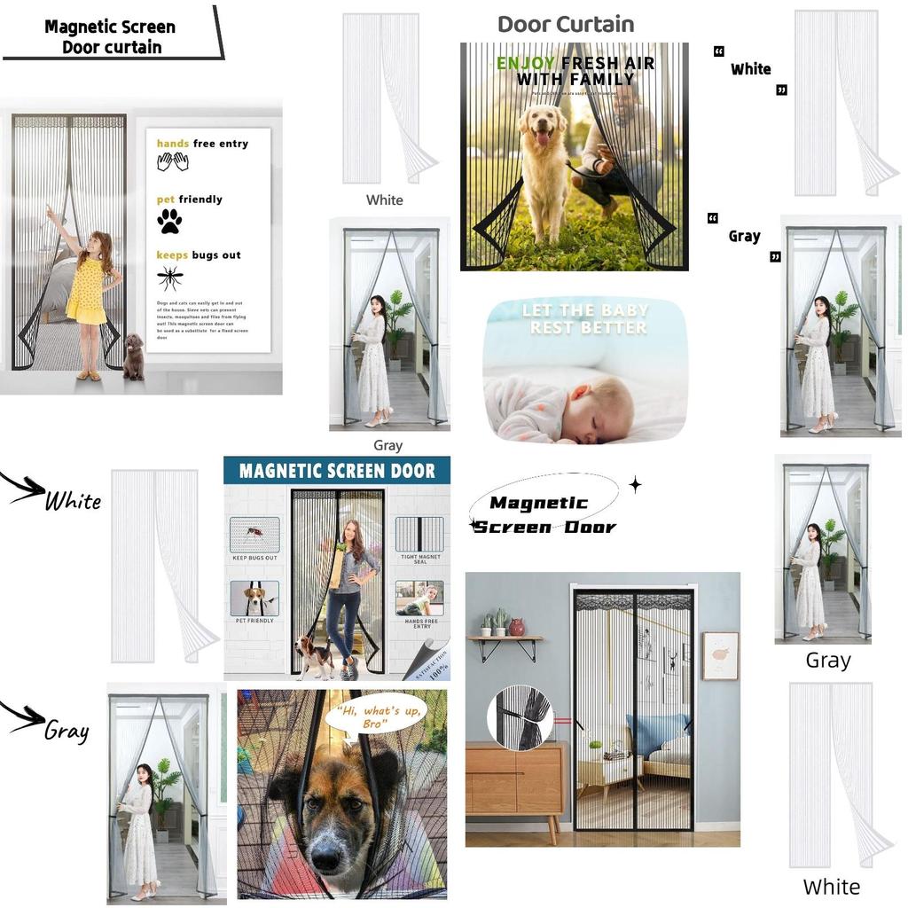 Магнитная сетчатая штора для двери для защиты от комаров летом, идеально подходит для кухни, гостиной, спальни